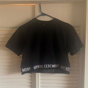Opening Ceremony Black Logo Crop Top